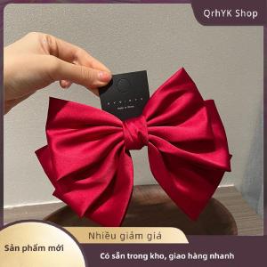 Hàng có sẵn✨ Thanh lịch Bow Ribbon tóc Clip thời trang đơn giản rắn satin mùa xuân Clip tóc pin Retro Headband với clip cô gái Phụ kiện tóc