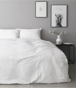 Bộ chăn ga Cotton Sateen trắng trơn Changmi Bedding 300 sợi mềm mại chống xù chuẩn khách sạn 4 sao