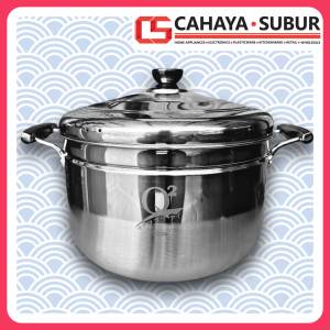 Panci Kukusan Steamer Q2 30CM Stainless Steel Anti Karat Food Grade Langseng Nasi Kukus Serbaguna