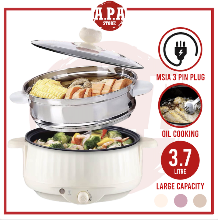 APA Multi Function Non Stick Electric Rice Cooker Steamboat Pot Boil ...