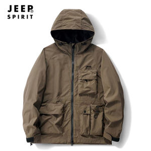 Jeep Spirit nam Áo khoác nam nam và nữ tính phí Áo khoác sọc nam phù hợp với áo leo núi ngoài trời nam chống gió và không thấm nước Áo khoác làm việc trùm đầu