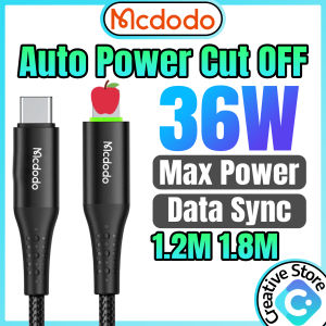 Auto Cut Off Cable PD Cable Original Mcdodo Cable 36W Fast Charging Charger Cable Fast Charge Cable Wayar Cabel