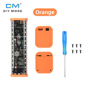 Diymore PD 100W Super Fast Charging Transparent Power Bank Case Solder-Free 8-Cell 21700 Battery Holder Touch-Controlled DC Voltage Regulation