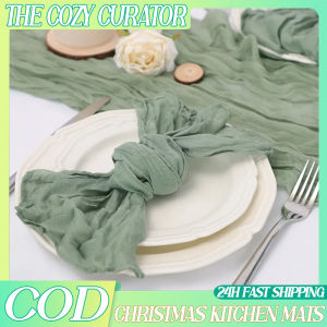 Sage green Gauze Napkin Christmas Cheesecloth Table placemats Setting Dining Wedding Party Banquets Banquets Arches Decor