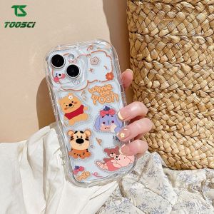 Disney Cute Cartoon Lotso Winnie the Pooh 3D Wave Border Phone Casing Soft Back Cover For VIVO S1 Pro T1 V15 Pro V20 Pro V23 V23E V25E V27 Pro V27E Z1 Pro VIVO V29 5G