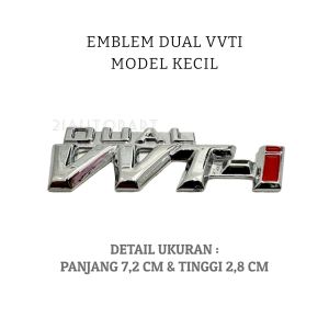 Emblem Dual VVTI Warna Chrome Model Kecil