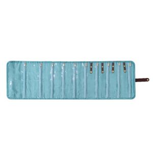 THANKSKY Nhiều túi Hộp đựng trang sức flannel PVC Nhỏ gọn Túi đựng trang sức cuộn Mềm mại Màu sắc đồng nhất Túi đựng nhẫn và dây chuyền Phụ nữ