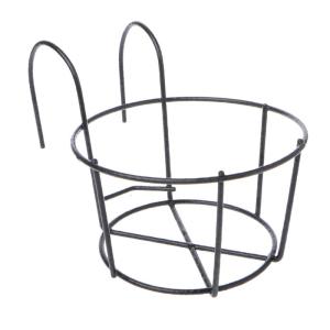 Hanging Iron Racks Metal Fence Planter Round Flower Pot Rack Railing for Home Indoor Outdoor Garden Yard Decor