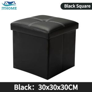 JYHOME Ottoman Storage Stool Multifunctional Foldable Waterproof Leather Storage Stool Rectangular Adult Sofa Footrest Large space Sofa Chair Organiser