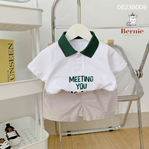 Set bộ đi chơi cho bé trai theo phong cách hàn quốc áo thun kèm quần short cho bé đi chơi đi học mặc nhà sành điệu