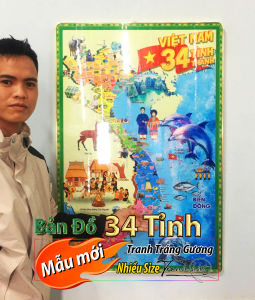 Mẫu 2 Hot! Tranh tráng gương Bản Đồ Việt Nam 34 tỉnh thành