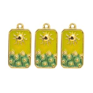 3 Pieces Practical Sturdy Steel Sunflower Pendant Accessory for Women Featuring Enamel Tarot Crescent Star Charm