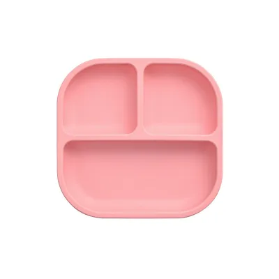 Baltra Food Grade Silicone Dining Plate Children 3-Grids Dishes Eating Training Tableware Feeding Tray With Sucker