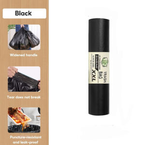 JFS 300PCS Thickened Black Trash Bag Bin Bag Garbage Bag Plastic Bags Black Disposable Trash Bag