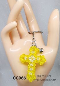 🥳Ready Stock🥳 Crystal Cross  Handmade keychain😘现货😘水晶十字架纯手工钥匙扣