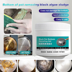 💝Hot Sale💝Powerful Grease Cleaner Kitchen Pots And Pans Pot Bottom Cleaner Strong Degreaser For Stainless Steel Pans Black Spot Remover Seaweed Mud Mask Deep Cleaning Paste For Kitchen Heavy Grease And Stubborn Stains