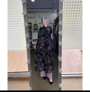 K-FASHION Tunik Modern Simple Elegan Baju Setelan Atasan dan bawahan Wanita Terbaru Lebaran Viral Import Mewah Rosalina Violin
