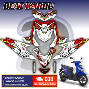 Stiker Beat Karbu Fullbody Striping Beat Karbu Decal Honda Beat Lama Custom Shark