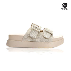 Boardwalk Luxeloot Manmade Leather with Sparkling Gold Design Ladies Sandals