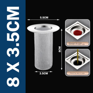 LOVIDA MALAYSIA Stainless Steel Round Drain Filter Anti Clogging Sewer Mesh Hair Plug Catcher Bathroom Sink Strainer Penapis Bilik Mandi 过滤网