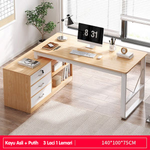 LL Meja 140CM Meja Kantor Kayu Meja Kerja Serbaguna Meja Komputer besi Multifungsi meja kamar tidur