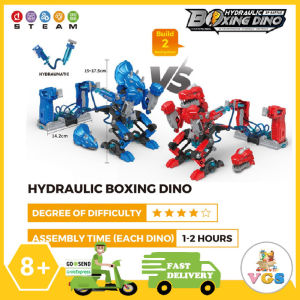 Mainan Anak Hidrolik Boxing Dinosaurs DIY 2in1 Assembly Kit