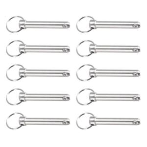 Carbon Steel Quick Release Button Head Locking Pins Multiple Size Option Easy to Pull Rings Design for Machinery 10 Pack