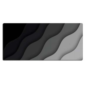 DORADO 90x40cm Gaming Mouse Pad Stitched Edges Black Grey Wave Ergonomic Mouse Mat Larger and Thicker Gradient Pattern Keyboard Mat Office Desk Use