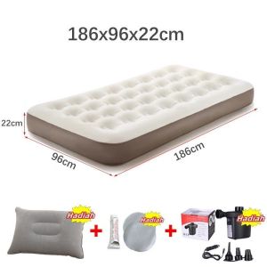 Kasur Angin Bestway 67000 67001 67002 67003 67004/Kasur Angin KING  / Matras Kasur Angin Karet Sofa Bed Pompa Angin Listrik Stermay HT-195 Pompa Kasur Angin Bestway +Pompa Listrik Bestway Paket Kasur Angin Double Biru/ Paket Kasur Tiup Air Bed Double