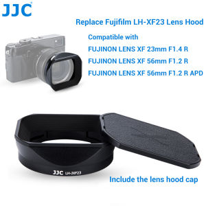 JJC LH-JXF23 Vành Ống Kính Chuyên Dụng Cho Ống Kính Fujifilm Fujinon XF 23Mm F1.4 R Ống Kính XF 56Mm F1.2 R Ống Kính XF 56Mm F1.2 R APD Thay Thế Nắp Che Ống Kính Fuji LH-XF23 (Với Mũ Trùm Đầu)