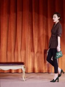 8CM dark green patent leather womens shoes 2022 new fashion pointed toe shallow mouth thick heel high heels