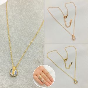 Kalung Titanium Wanita Liontin Permata Anti Karat Anti Alergi Branded Fashion Korean Style KT-125