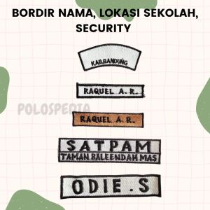 Bordir Nama dan Lokasi Sekolah SD SMP SMA Bet Nama Untuk Seragam Label Nama Seragam Satpam Name Tag Nama Atribut Sekolah - POLOSPEDIA GRATIS ONGKIR