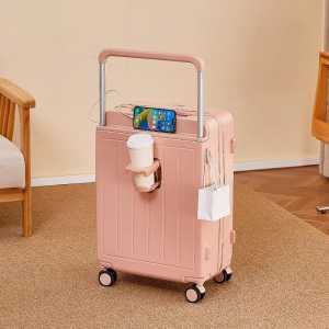 FS168 Koper Troli Lebar Wanita 2024 Casing Kata Sandi Perjalanan Baru Casing Asrama 20 Inci Pria Roda Universal 24 Inci Kapasitas Besar