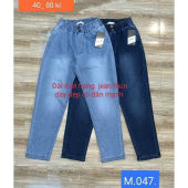 Quần jean nữ dài baggy lưng thun quần bò cạp chun co giãn chiều 4 chiều mặc là đẹp