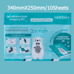 10 Sheets Self-adhesive Book Wrap Book Cover Film Transparent Waterproof Protective Cover Notebook Protector