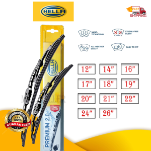Hella Wiper blade (Original) (12" 14" 16" 17" 18" 19" 20" 21" 22" 24" 26")(J Hook Type)