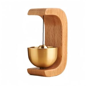 Japanese Style Wooden Magnetic Self-adhesive Doorbell Vintage Wind Chime Housewarming Gift Decor