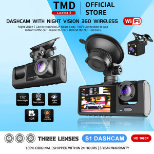 TMD 3 Camera Lens Car S1 HD 1080P 24h Parking Monitor DVR Wifi Dash Cam night Video Recorder Dashcam for car front and back