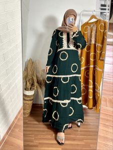 DRESS RENDA MIDI SUSUN / GAMIS MIDI DRESS WANITA REMAJA DEWASA TERKINI