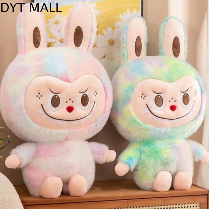 DYT Rainbow Color Labubu Plush Stuffed Doll Big Eye Gradient Labubu ...