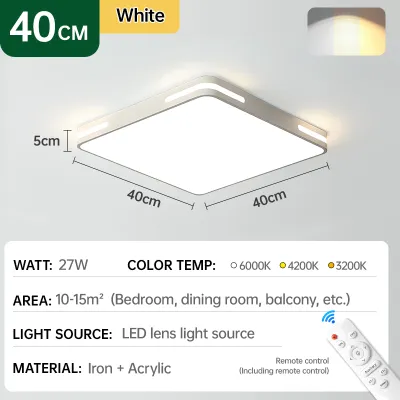 KASIDA Nordic ceiling light 3 colors dimming with remote led ceiling lights modern design led lights for house ceiling center lights for ceiling Ultra thin ultra bright design dining ceiling light for living room bedroom hallway corridor
