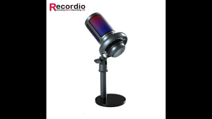 USB Condenser Microphone for PC Gaming Color Lights Mute Button For Live singing Recording
