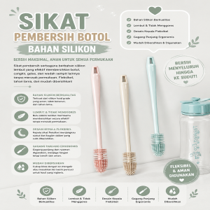 Sikat Pembersih Botol/Cangkir/Gelas Bahan Silikon Dengan Gagang Untuk Dapur 2QW15