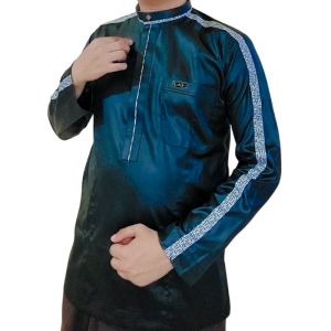 Koko Hitam Baju Koko Pria Dewasa Lengan Panjang Motif Less Lengan Terbaru