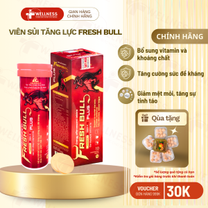 [Chính Hãng] - Viên sủi tăng lực FRESH BULL PLUS tăng sinh lực giảm căng thẳng mệt mỏi hộp 10 viên