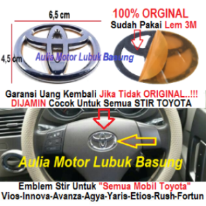 Emblem Logo Stir Toyota Vios Innova Fortuner Avanza Yaris Rush Hilux Alphard Camry Nav1 Rav4 Lexus