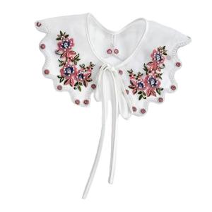 Elegant Half Shirt Collar Embroidered Flower Collar Beads Flower Lapel Half Shirt Collar Chinese Aesthetics