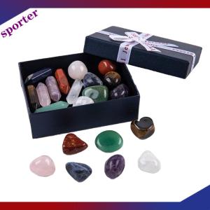 Sporter 14pcs เจ็ดจักระพลังงานรักษาหินธรรมชาติคริสตัลอัญมณีเครื่องประดับของขวัญ