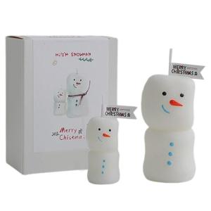 Snowman Giáng Sinh 2Pcs Sáp Đậu Nành Pha Trộn Thời Gian Dài Nước Thơm Trang Trí Nội Thất Lưu Trữ Thân Thiện